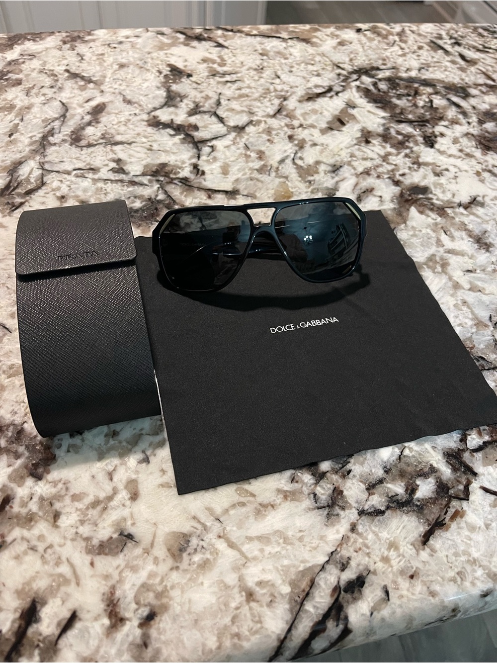 Dolce & Gabbana Black Men’s Aviator Sunglasses